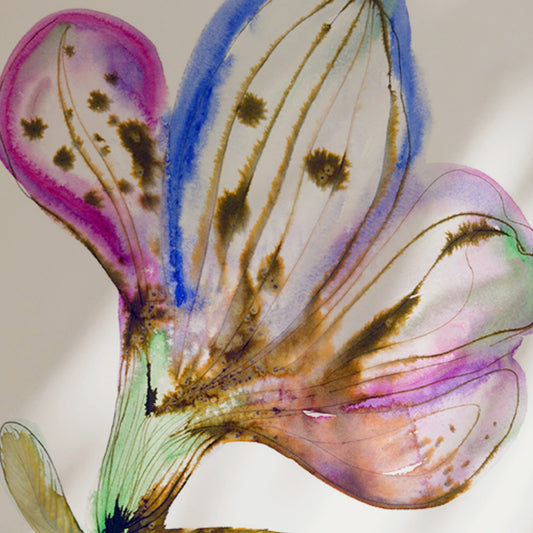 Purple Flower Ink & Watercolour Giclée Fine Art Print