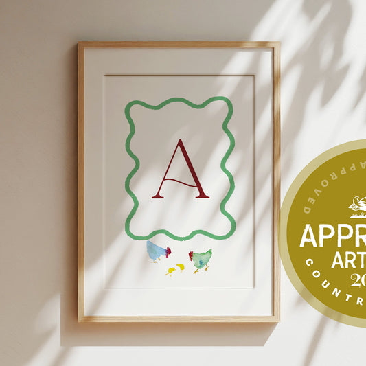 Baby Initials Personalised Giclée Fine Art Print