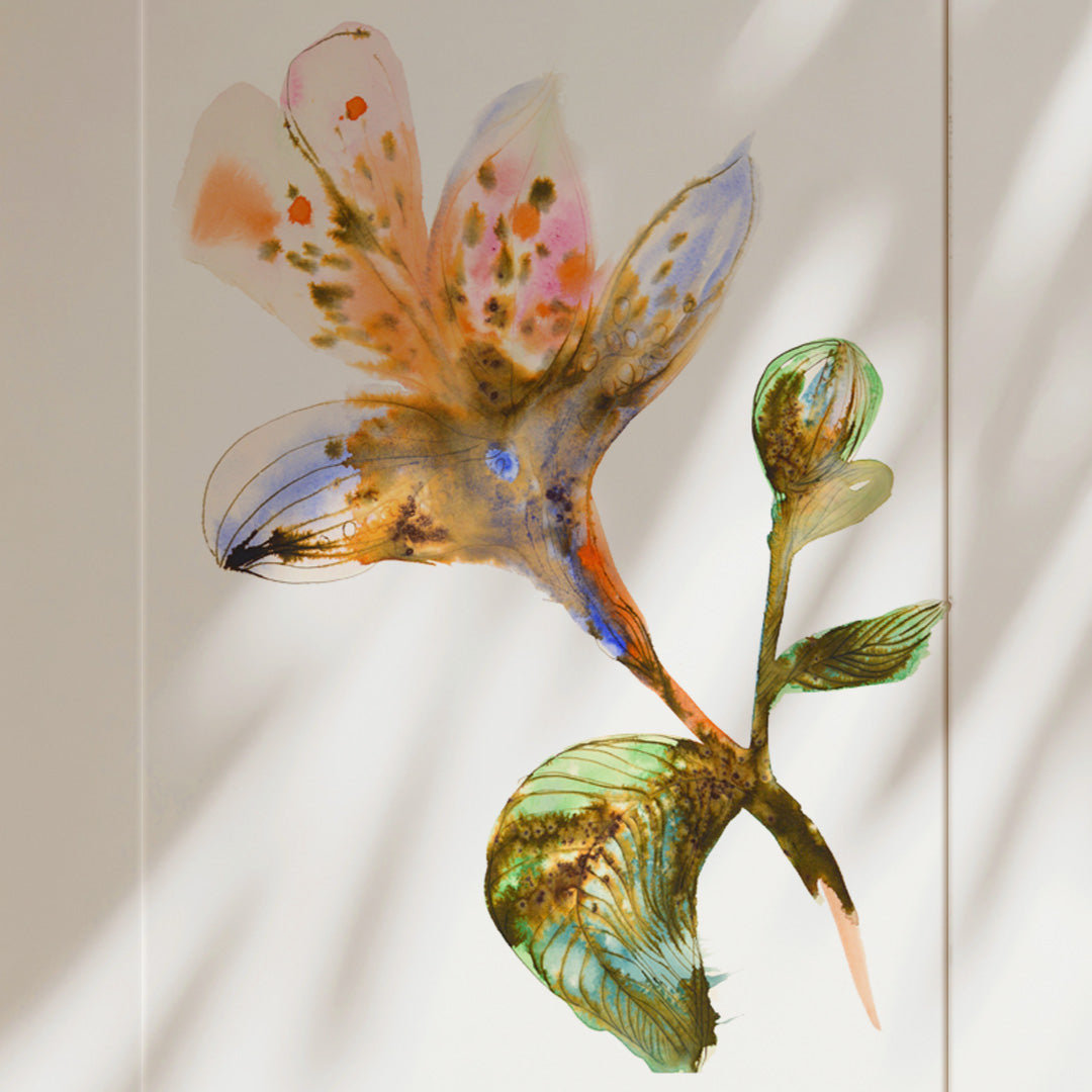 Flower Ink & Watercolour Giclée Fine Art Print