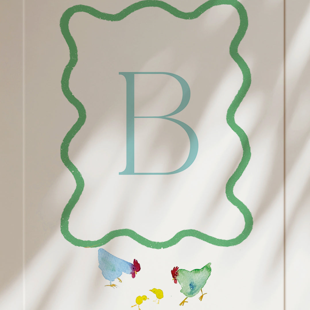 Baby Initials Personalised Giclée Fine Art Print