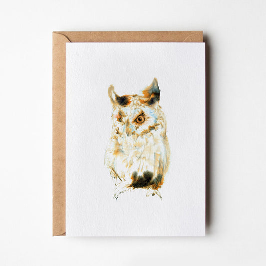 Striking Barn Owl Card